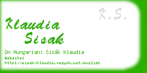 klaudia sisak business card